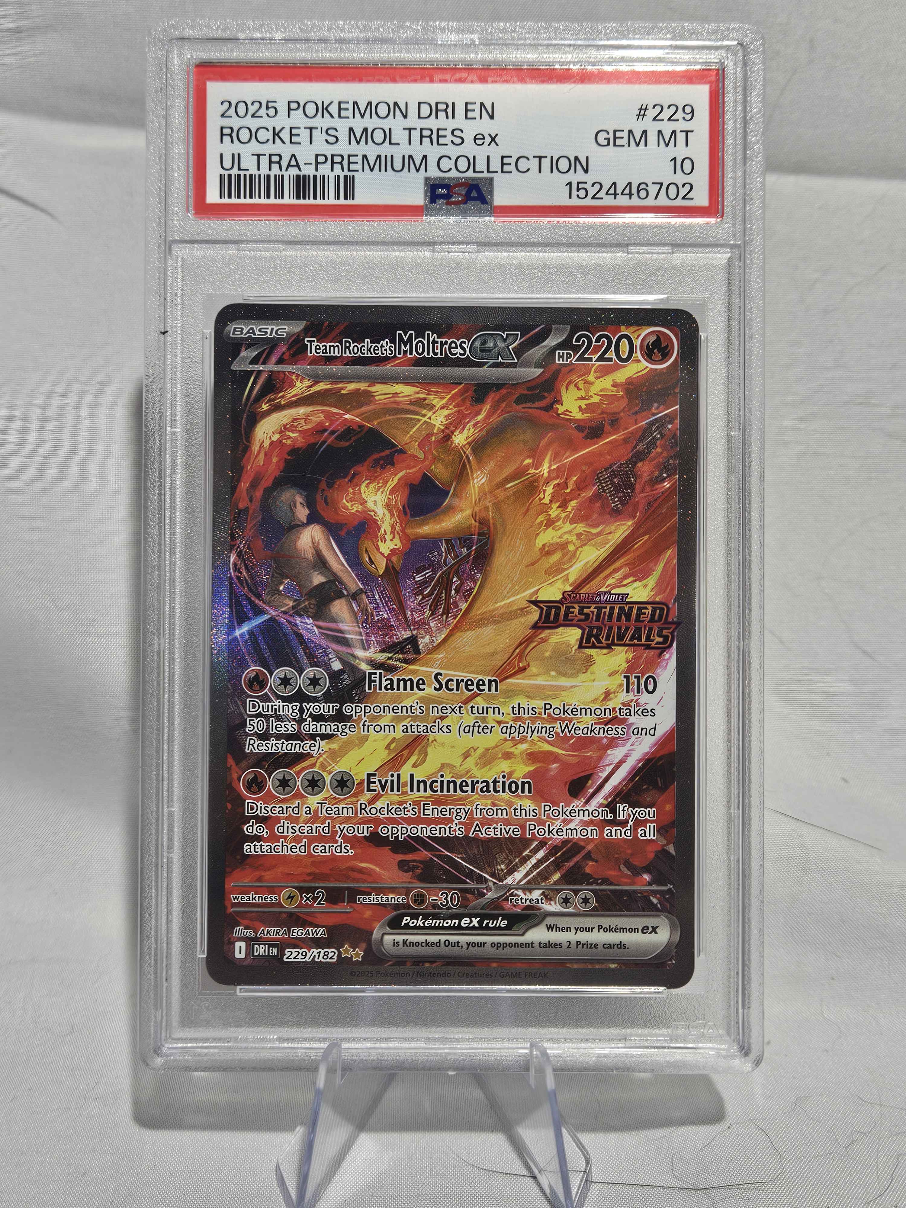 PSA 10 Team Rocket's Moltres ex #229/182